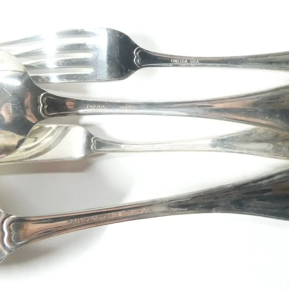 Oneida King James Flatware Set Silverplate 66pc Service for 12 Vintage